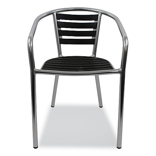 JMC Furniture Pinzon Series Chairs, Support Up to 300 lb, 18" Seat Height, Black/Silver Seat, Black/Silver Back, Silver Base (PINACBLK)