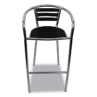 JMC Furniture Pinzon Series Barstools, Supports Up to 300 lb, 31" Seat Height, Black/Silver Seat, Black/Silver Back; Silver Base (PINBSBLK)