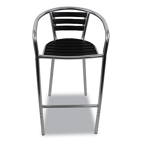 JMC Furniture Pinzon Series Barstools, Supports Up to 300 lb, 31" Seat Height, Black/Silver Seat, Black/Silver Back; Silver Base (PINBSBLK)