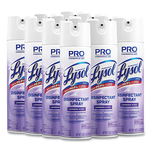 Lysol&reg; Pro Disinfectant Spray, Lavender, 19 oz., 12 Cans (89097CT)