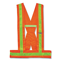 ergodyne GloWear 8140BA Class 1 Breakaway Sash, Polyester, X-Large/2X-Large, Orange (27018)