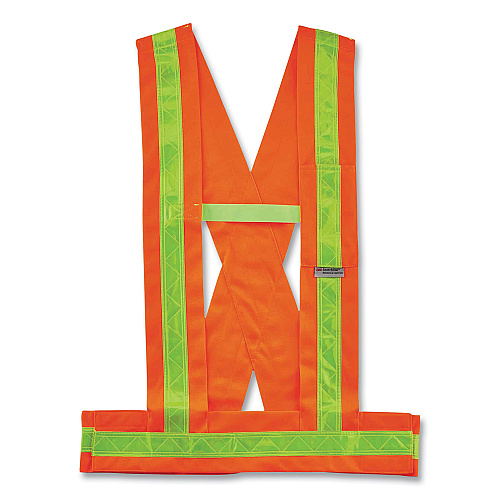 ergodyne GloWear 8140BA Class 1 Breakaway Sash, Polyester, X-Large/2X-Large, Orange (27018)