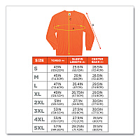 ergodyne GloWear 8091 Non-Certified Hi-Vis Long Sleeve Shirt, 5X-Large, Orange (21599)