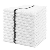 Qwick Wick Bar Mop Towel 30oz Black Stripe - Case Of 60 (N030-W65BLK-5DZ)