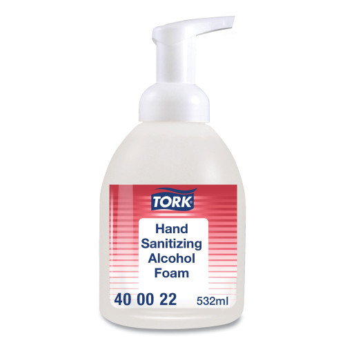 Tork Alcohol Foam Hand Sanitizer, 18 oz Pump Bottle, Unscented, 6