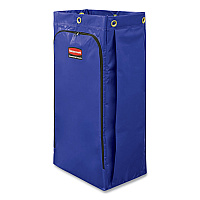 Vinyl Cleaning Cart Bag for Rubbermaid Commercial High-Capacity Cleaning Carts, 34 gal, 10.5" x 17.5" x 33", Blue