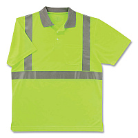 ergodyne GloWear 8295 Class 2 Hi-Vis Polo Shirt, 2X-Large, Lime (21646)