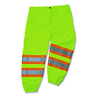 ergodyne GloWear 8911 Class E Two-Tone Pants, Small/Medium, Lime (22963)