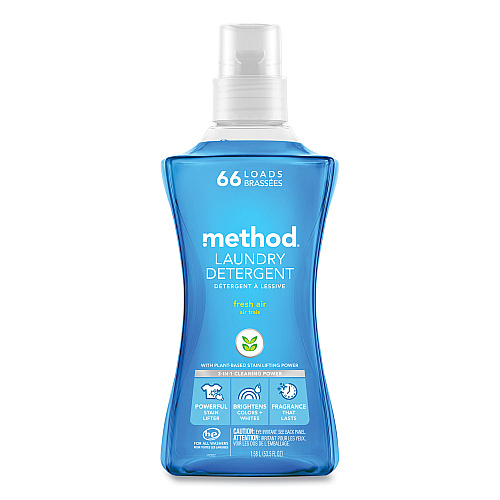 Method Laundry Detergent, Fresh Air Scent, 53.5 oz Bottle, 4/Carton (318025)