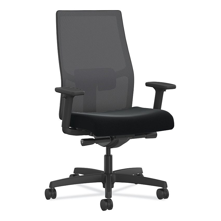HON Ignition 2.0 4-Way Stretch Mid-Back Mesh Task Chair, Supports Up to 300 lb, 17" to 21" Seat Height, Black (I2M2AMC10IRT)