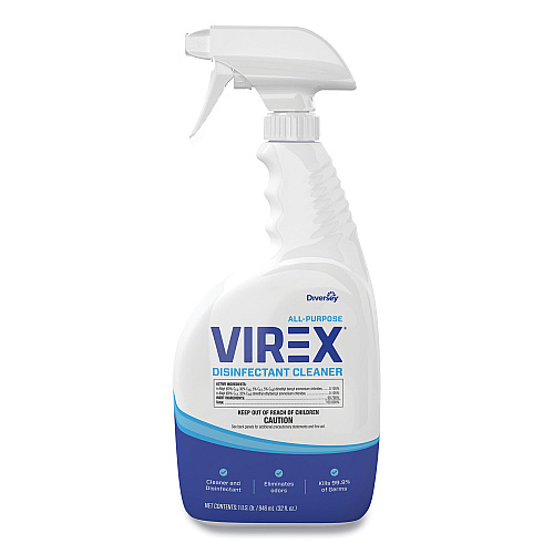 Diversey Virex All-Purpose Disinfectant Cleaner, Citrus Scent, 32 oz Spray Bottle, 8/Carton (CBD540533)