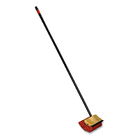 O-Cedar Bi-Level Floor Scrub Brush, Red Polypropylene Bristles, 10