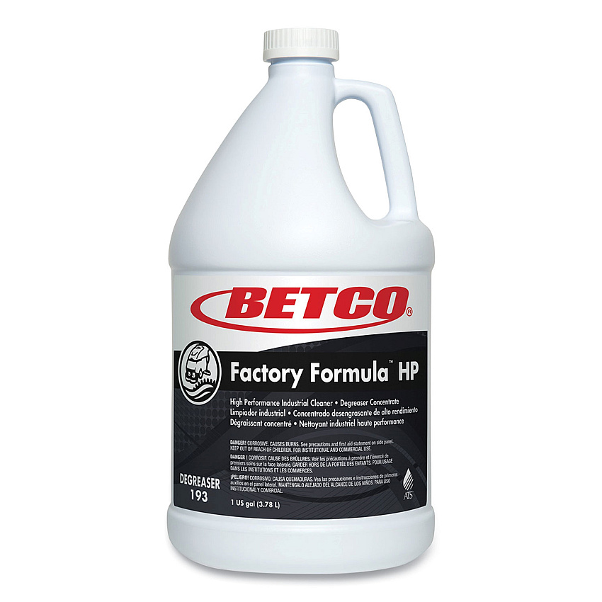 Betco Factory Formula HP Cleaner Degreaser, 1 gal Bottle, 4/Carton (1930400)