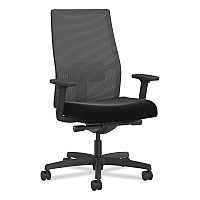 HON Ignition 2.0 4-Way Stretch Mid-Back Task Chair, Green Adjustable Lumbar Support, Black Seat, Black Back, Black Base (I2MM2AMC10KT)