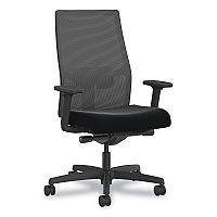 HON Ignition 2.0 4-Way Stretch Mid-Back Mesh Task Chair, Orange Adjustable Lumbar Support, Black (I2MM2AMC10MT)