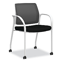 HON Ignition Series Mesh Back Mobile Stacking Chair, Fabric Seat, 25 x 21.75 x 33.5, Black/White (I2S6FHFC10K7)