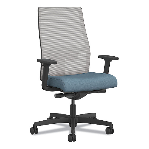 HON Ignition 2.0 4-Way Stretch Mid-Back Task Chair, Black Adjustable Lumbar Support, Carolina Seat, Fog Back, Black Base (I2MM2AFH21BT)