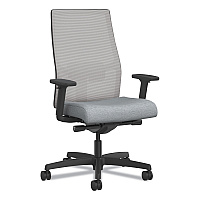 HON Ignition 2.0 4-Way Stretch Mid-Back Mesh Task Chair, White Adjustable Lumbar Support, Cloud Seat, Fog Back, White Base (I2MM2AFH18BT)