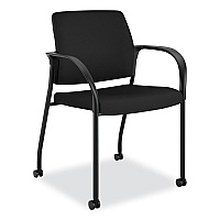 HON Ignition Series Guest Chair with Arms, Polyester Fabric Seat, 25" x 21.75" x 33.5", Black (IS109HCU10)