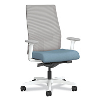 HON Ignition 2.0 4-Way Stretch Mid-Back Mesh Task Chair, White Lumbar Support, Carolina Seat, Fog Back, White Base (I2MM2AFH21WX)