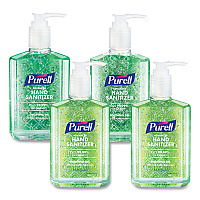 PURELL Advanced Hand Sanitizer Soothing Gel, 8 oz Pump Bottle, Fresh Scent, 4/Pack (967406ECDPK)