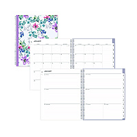 Blue Sky Laila Create-Your-Own Cover Weekly/Monthly Planner, Wildflower Artwork, 11 x 8.5, Purple/Blue/Pink, 12-Month (Jan-Dec): 2026 (137273)