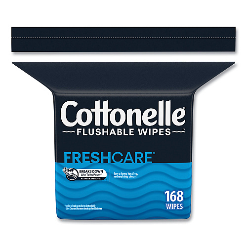 Cottonelle Fresh Care Flushable Cleansing Cloths, 1-Ply, 5 x 7.25, White, 168/Pack (41777PK)