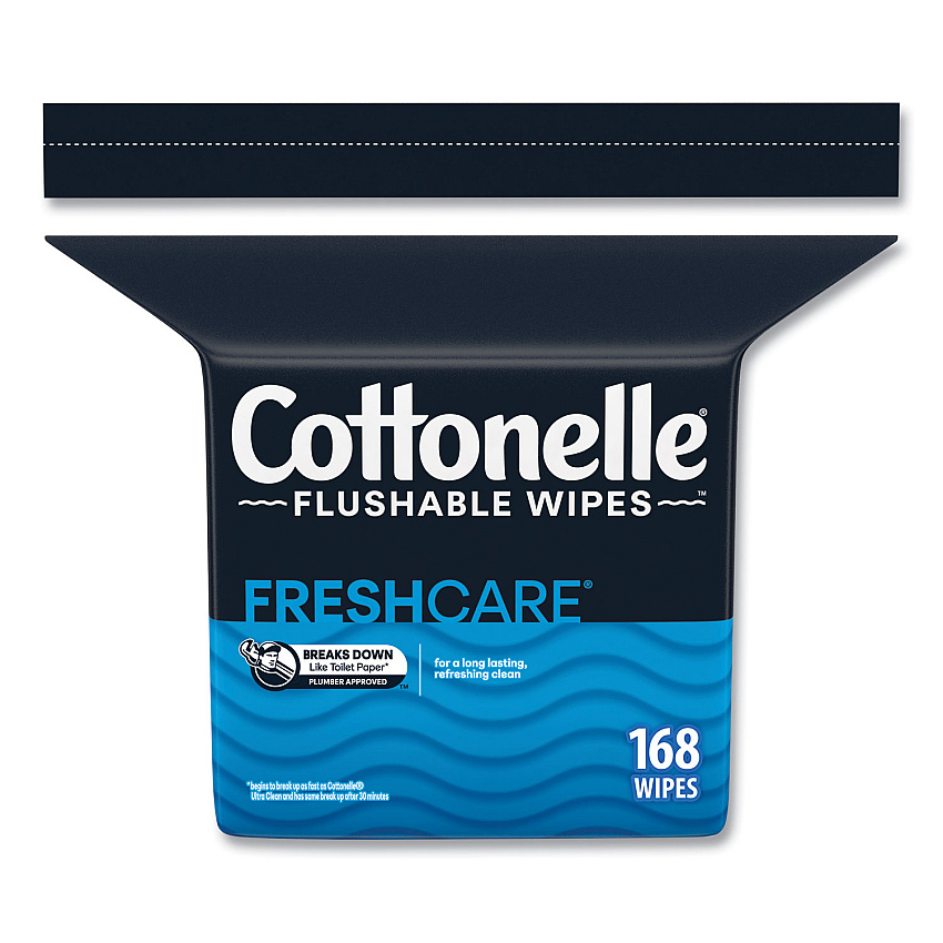 Cottonelle Fresh Care Flushable Cleansing Cloths, 1-Ply, 5 x 7.25, White, 168/Pack (41777PK)