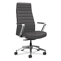 HON Cofi Executive High Back Chair, Supports Up to 300 lb, Graphite Seat, Graphite Back, Polished Aluminum Base (CEUW0PU19C4P)
