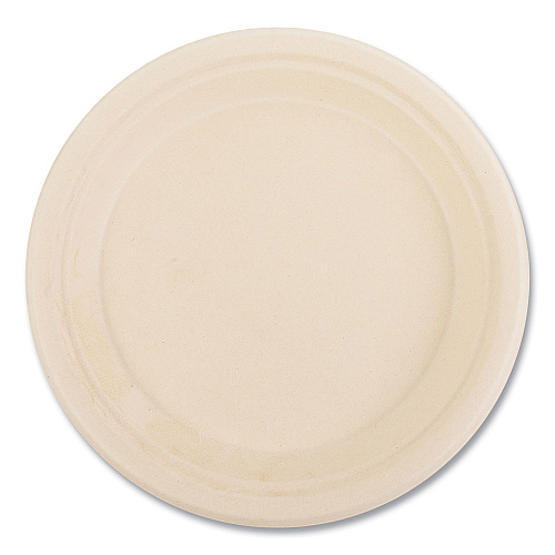 Boardwalk&reg; Bagasse PFAS-Free Plate, 9" dia, White, 500/CT (BWKPLATE9NPFA)