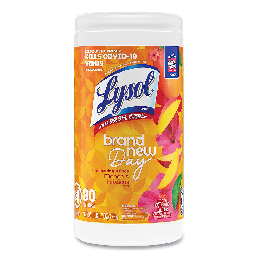 Lysol&reg; Disinfecting Wipes, Mango & Hibiscus, 80 Wipes (97181EA)