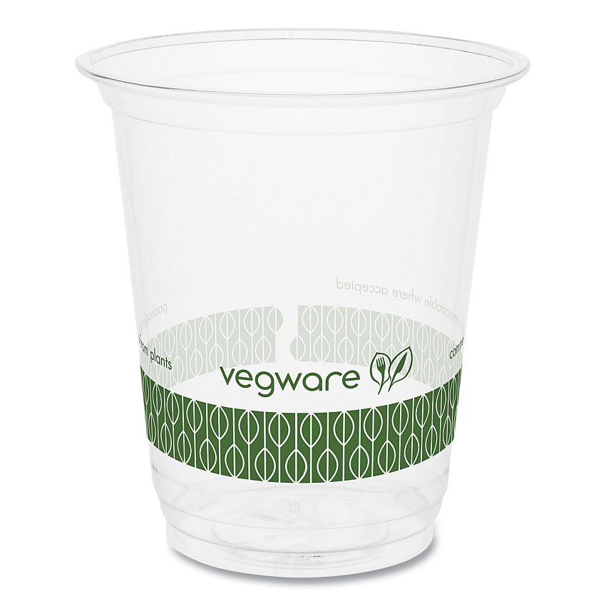 Vegware 76-Series Cold Cup, Compostable, 7 oz, Clear/Green, 1,000/Carton (R200G)