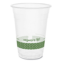 Vegware 96-Series Cold Cup, Compostable, 16 oz, Clear/Green, 1,000/Carton (R500YG)