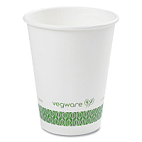 Vegware 89-Series Hot Cup, Compostable, 12 oz, Green/White, 1,000/Carton (LV12G)