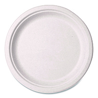 Vegware Nourish Molded Fiber Tableware, Compostable, Plate, 10" dia, White, 500/Carton (WH10)
