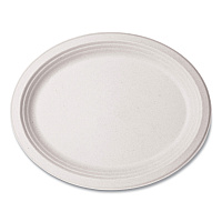 Vegware Nourish Molded Fiber Tableware, Compostable, Platter, 8 x 10, White, 500/Carton (WH710)