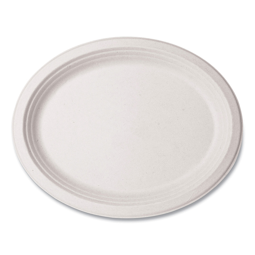 Vegware Nourish Molded Fiber Tableware, Compostable, Platter, 8 x 10, White, 500/Carton (WH710)