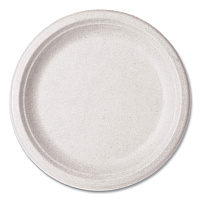 Vegware Molded Fiber Tableware, Compostable, Plate, 9" dia, White, 500/Carton (WHBRG09)