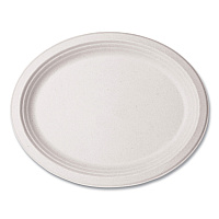 Vegware Molded Fiber Tableware, Compostable, Platter, 7 x 10, White, 500/Carton (WHBRG710)