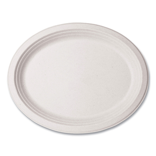Vegware Molded Fiber Tableware, Compostable, Platter, 7 x 10, White, 500/Carton (WHBRG710)