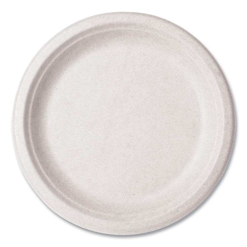 Vegware Nourish Molded Fiber Tableware, Compostable, Plate, 9" dia, White, 500/Carton (WH09)