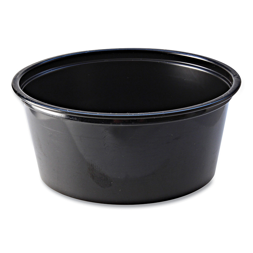 Fabri-Kal Portion Cups, 3.25 oz, Black, 125/Sleeve, 20 Sleeves/Carton (PC325B)