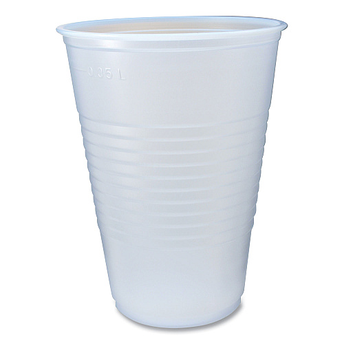 Fabri-Kal RK Ribbed Cold Drink Cups, 14 oz, Clear, 50/Sleeve, 20 Sleeves/Carton (RK14)