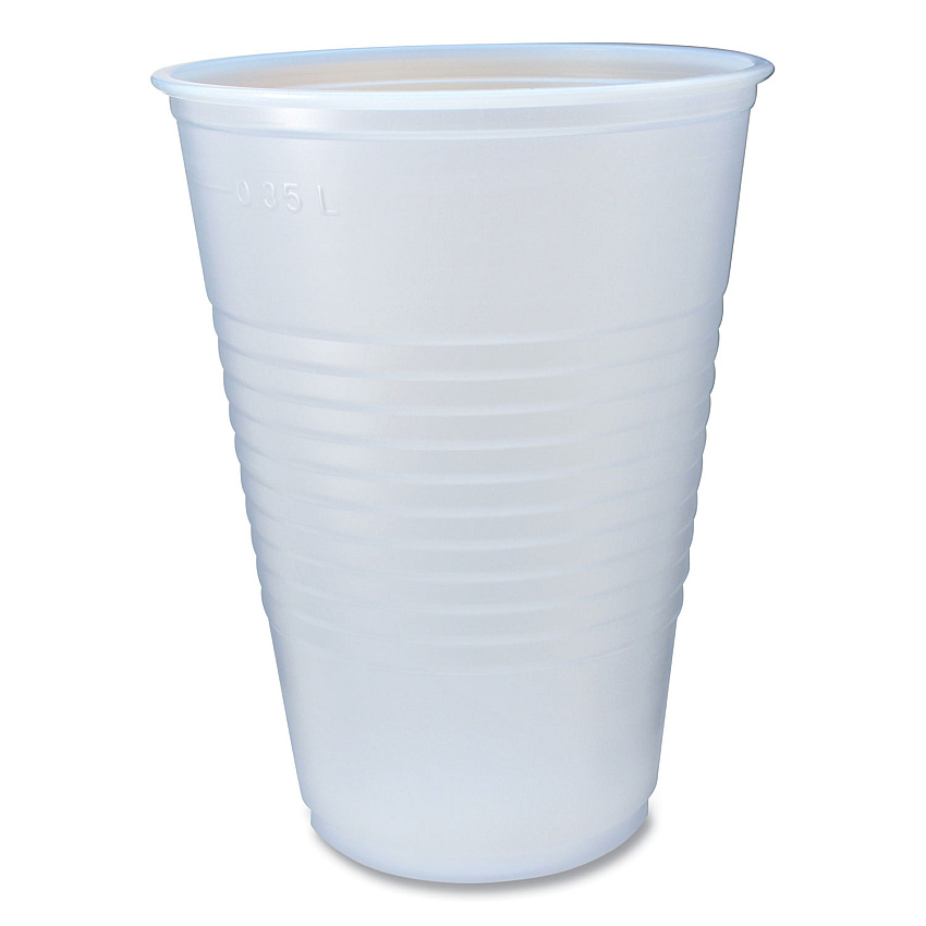 Fabri-Kal RK Ribbed Cold Drink Cups, 14 oz, Clear, 50/Sleeve, 20 Sleeves/Carton (RK14)