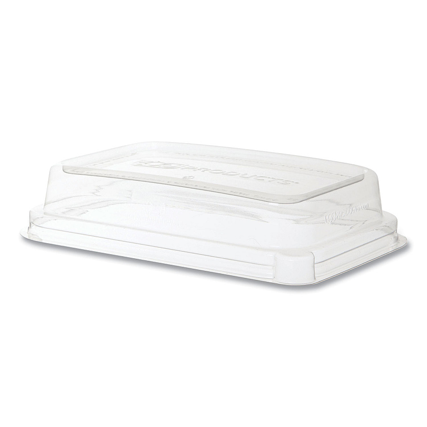 Eco-Products WorldView 100% Recycled Content Lid, 7.5 x 5 x 1.6, Clear, Plastic, 400/Carton (EPSCRC16LID)