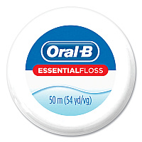 Oral-B Essential Floss, 55 yd, Unscented, White, 24/Carton (82576)