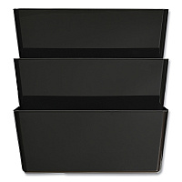 Deflecto EZ Link Stackable DocuPocket, 3 Sections, Legal Size, 16.25 x 4 x 19, Black (74104)