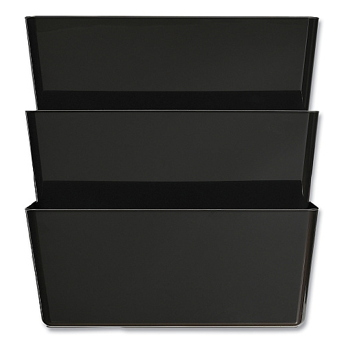 Deflecto EZ Link Stackable DocuPocket, 3 Sections, Legal Size, 16.25 x 4 x 19, Black (74104)