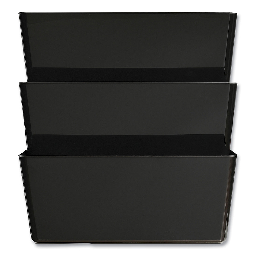 Deflecto EZ Link Stackable DocuPocket, 3 Sections, Legal Size, 16.25 x 4 x 19, Black (74104)