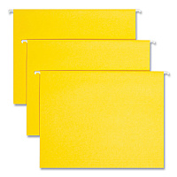 Smead Colored Hanging File Folders with 1/5 Cut Tabs, Letter Size, 1/5-Cut Tabs, Yellow, 25/Box (64069)